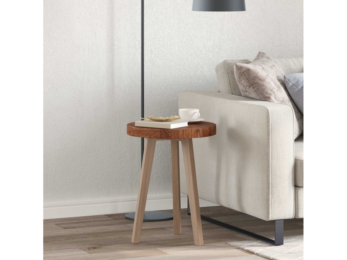 Vidaxl Tampo De Mesa Ø 40 X 4 Cm Redondo Madeira De Carvalho Sólido