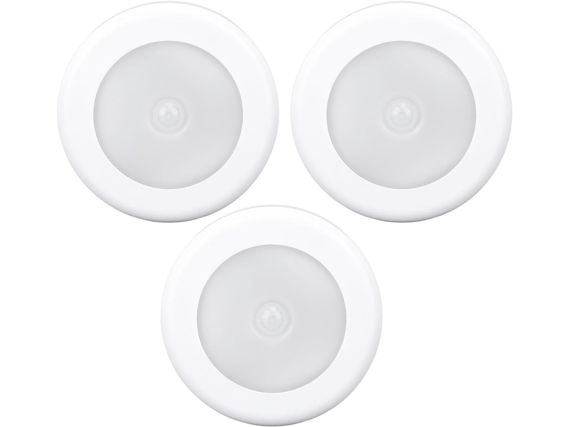 Conjunto De 3 Luzes Noturnas Led Com Sensor Movimento Para Armário,