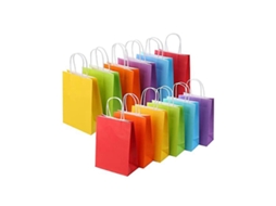 Conjunto De 30 Sacolas De Presente Com Alças, Ideais Para Festas, Compras, Casamentos, Natal E Outras Ocasiões Especiais, Em Cores Sortidas. Aquaforge