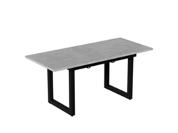 Mesa De Jantar Expandível 140/180cm,design Retangular Estilo Industrial,mesa De Café Moderna Em Ferro Com Acabamento Em Mdf E Concreto