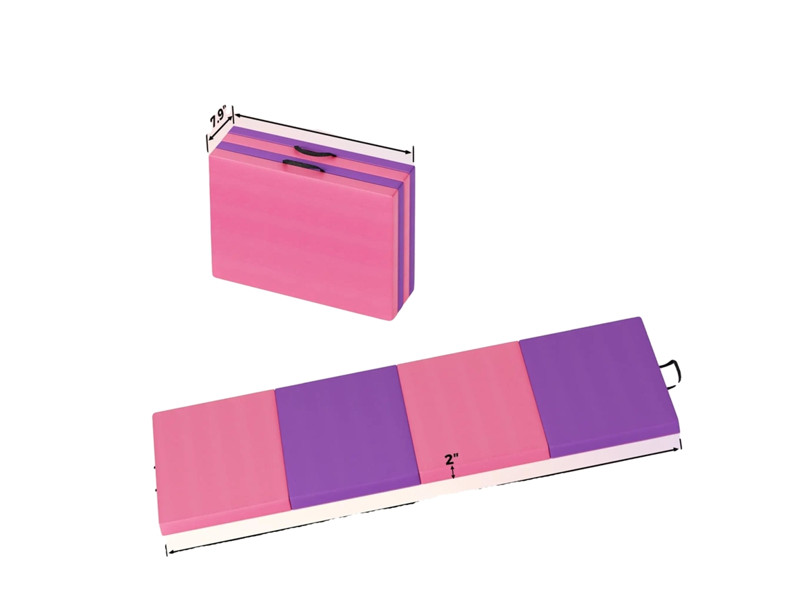 Colchonete de Ginástica, Design Portátil e Dobrável, Superfície Antiderrapante, 4 fold rosa OEM