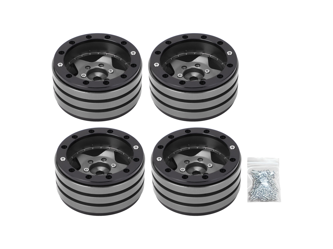 4 Cubo De Roda De Alumínio Cnc Para Veículo Controle Remoto Crawler 1/10 1.9 Polegadas