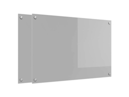 Conjunto 2 Backsplash De Vidro Temperado Para Cozinha Vidaxl Cinzento Claro Vidro Temperado