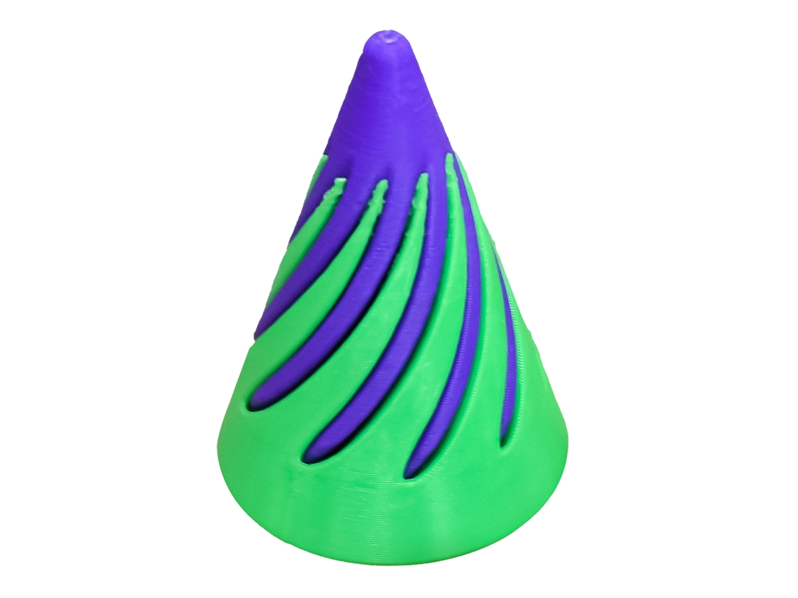 Mali cone Impossível de Alivio de Stress Escultura Piramidal 3d Decoracao de Mesa Verde Azul