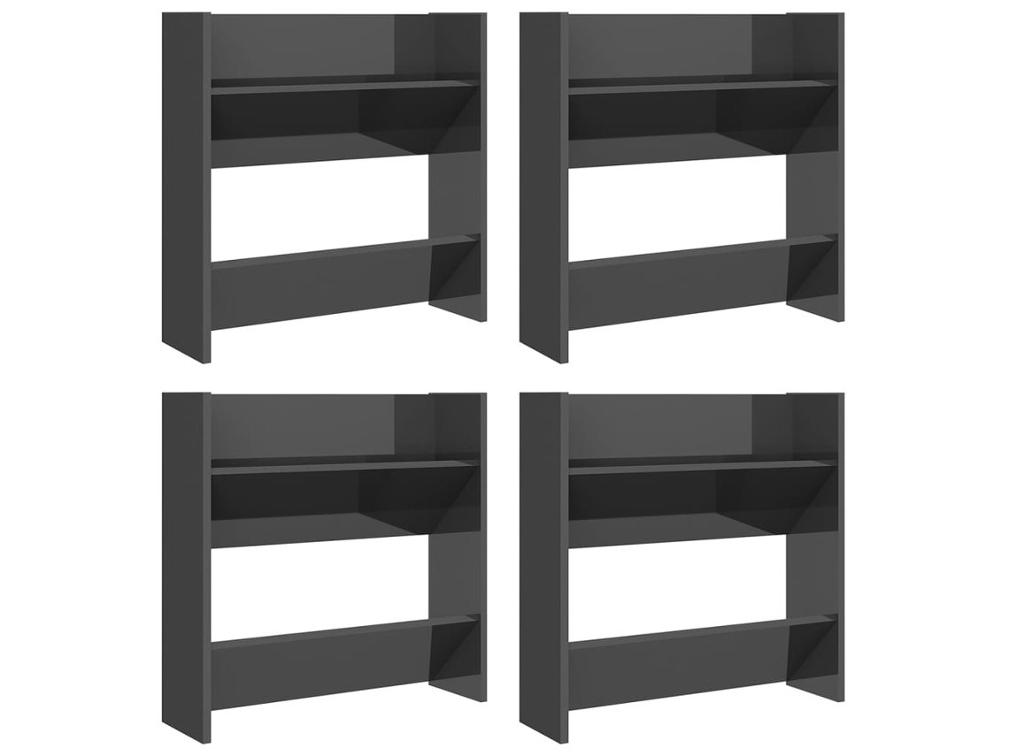 Wall Shoe Cabinet, Wall Shoe Cabinets Vidaxl Cinzeto Madeira Processada (60 X 18 X 60 Cm)