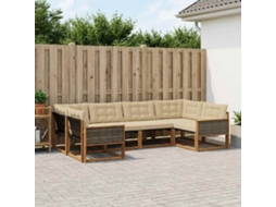 Vidaxl Conjunto De Sofás Para Exterior 6 Unid. Natural E Bege