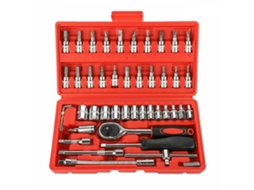 Conjunto de 46 Peças Chave de Boca com Catraca Soquete 1/4'' Drive | S/MARCA