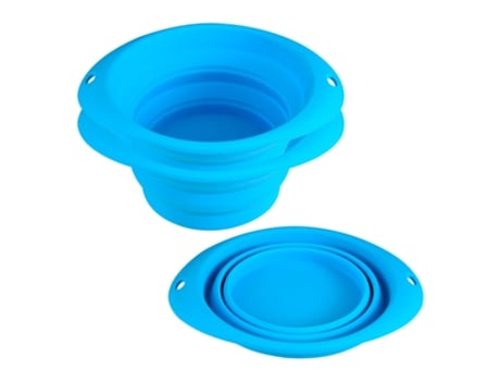 WELLHOME Conjunto de 3 Taças Dobráveis Redondas de Silicone Azul