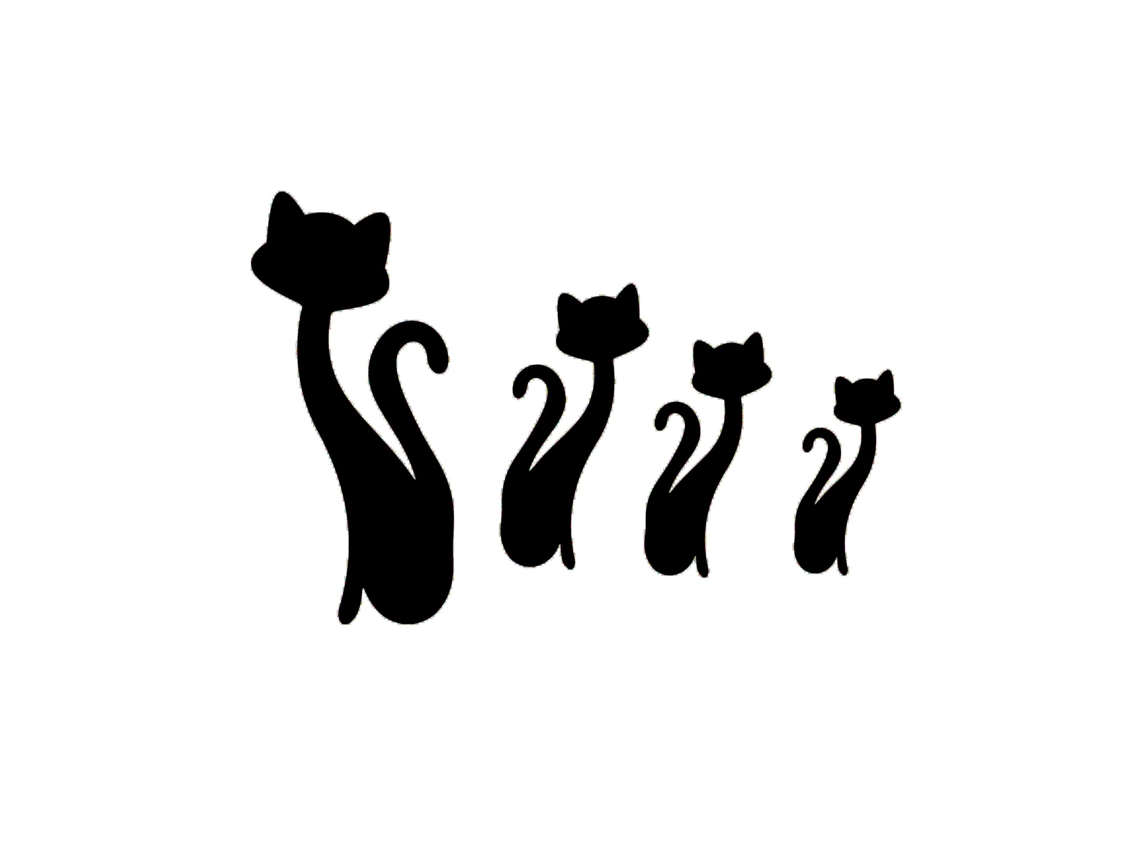 Adesivos de espelho em formato de gato Baok para decoração de parede DIY sala de estar quarto casa preto