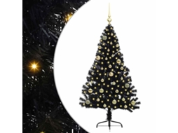 Conjunto 1 Decoração De Árvore De Natal Vidaxl Preto Pvc (150 Cm)