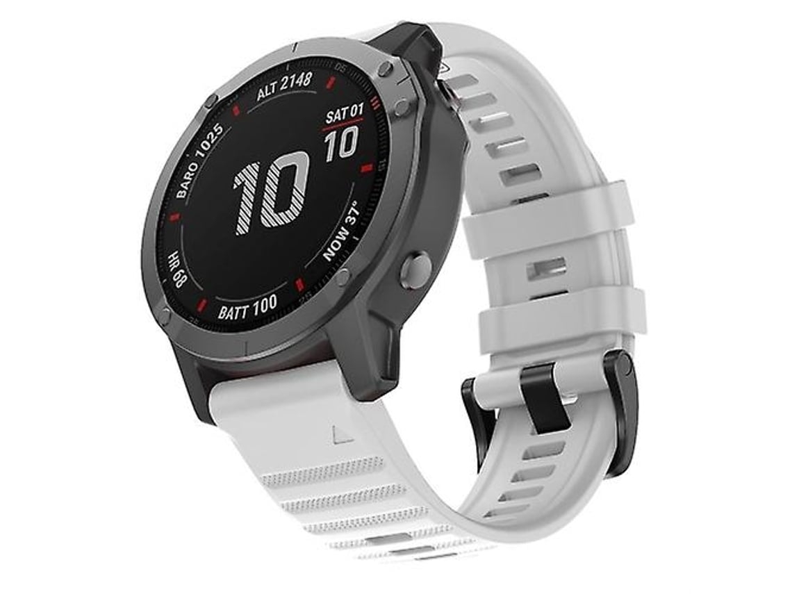 Lurelia Pulseira De Relógio Garmin Fenix 7x Silicone Branca, Acabamento Moderno