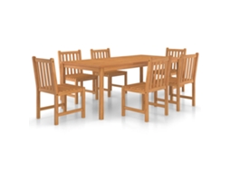 Conjunto de Jantar de 7 para Jardim Madeira de Teca Maciça MAISON EXCLUSIVE