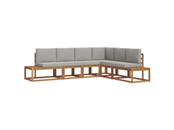 Maison Exclusive - Conjunto De Sofás Para Exterior 6 Peça Cinza Natural E Claro