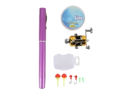 Vara de Pesca Miniatura Caneta Portátil Roxa