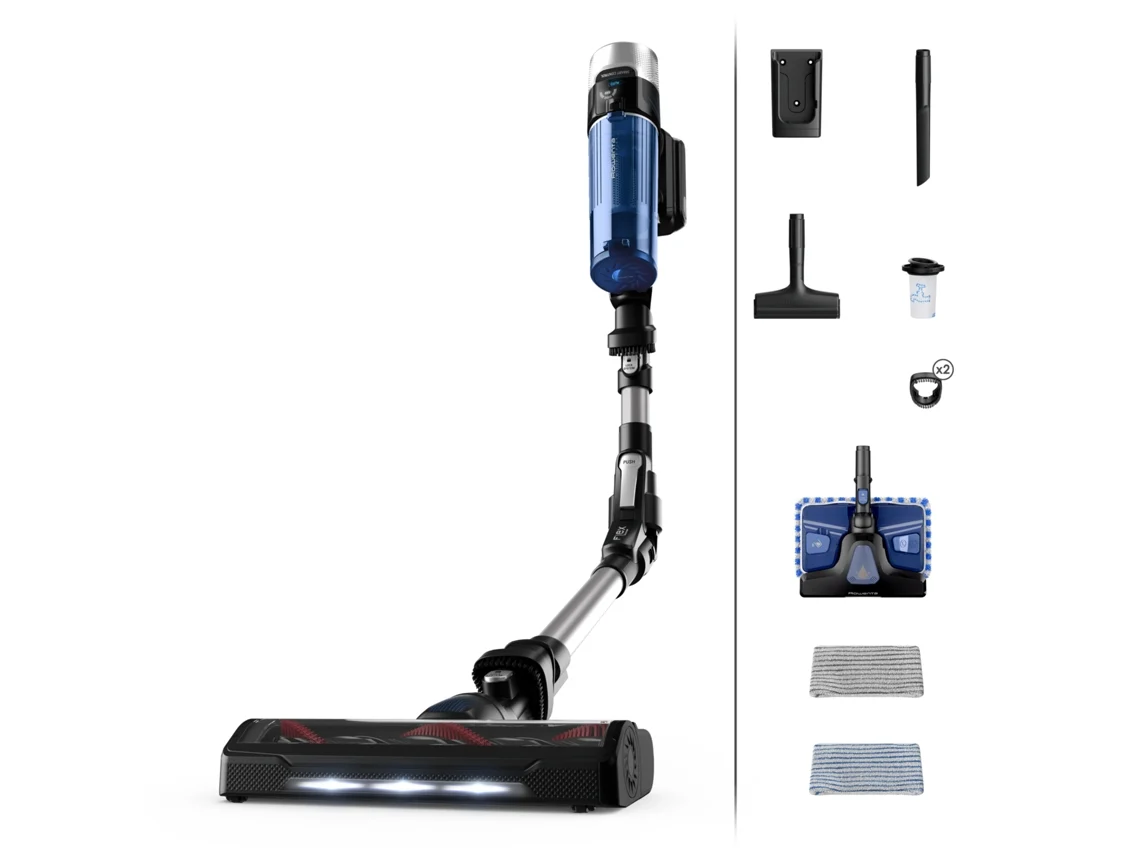 Aspirador Vertical ROWENTA X-Force Flex 9.60 Aqua RH20C0WO (Outlet Caixa Aberta - 100 Air Watts - Autonomia 45 min - Aspira e Lava)