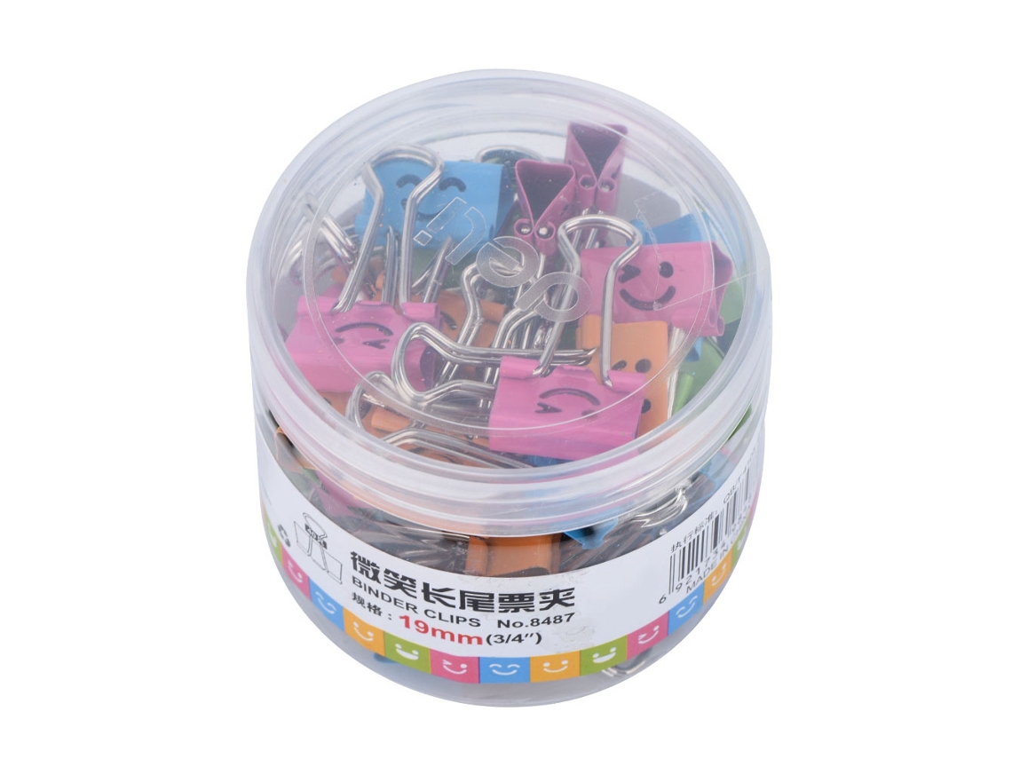40 Un/caixa Clips De Papel De Metal Com Rosto Sorridente Colorido E Criativo Para Escritório E Escola
