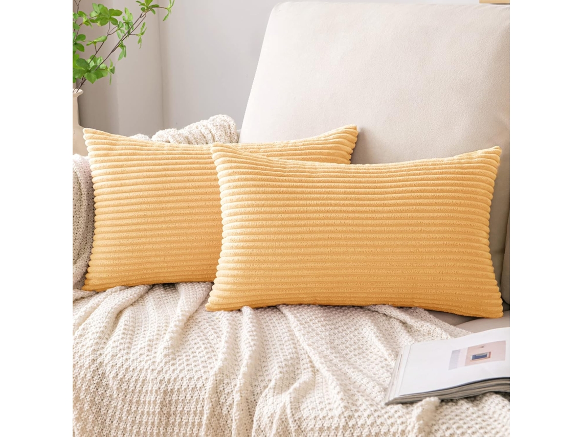 Capa de Almofada de Cordeiro, 30x50cm Amarelo Claro ZYBLSSBB