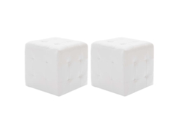 Vidaxl Pufe 2 Pcs 30x30x30 Cm Couro Artificial Branco