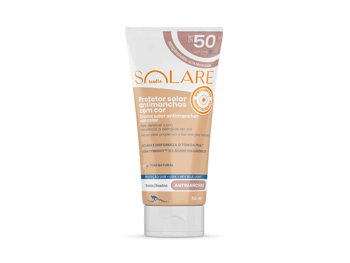 Protetor Solar Rosto Antimanchas com Cor SOLARE