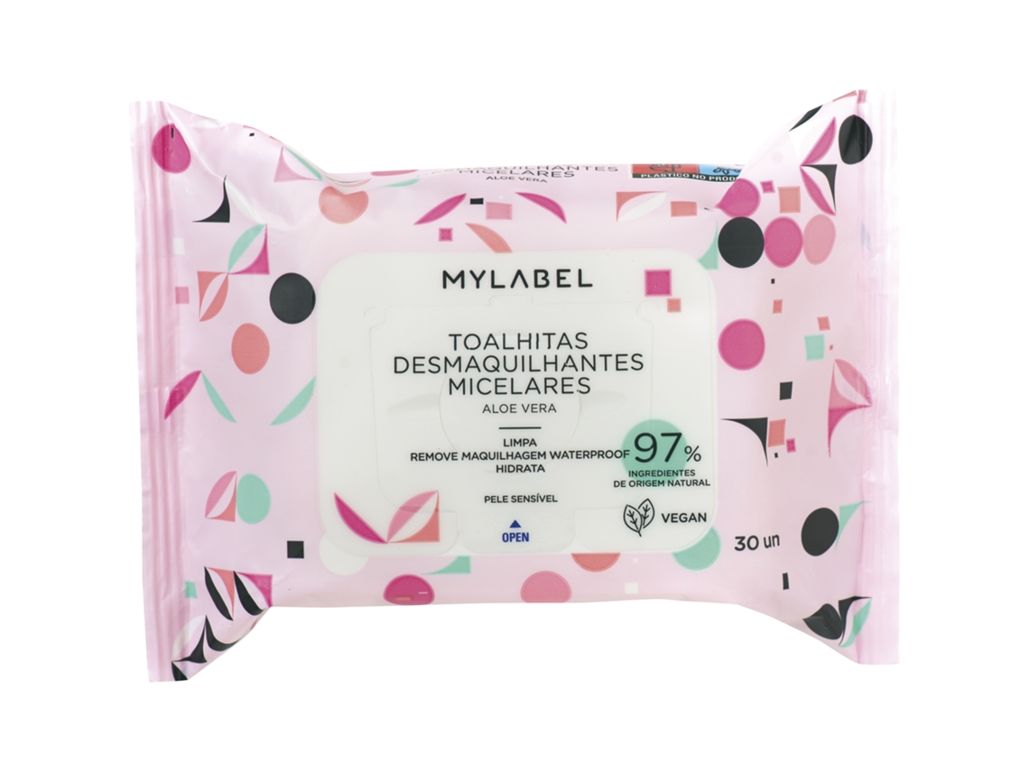 Toalhitas Desmaquilhantes Micelares MYLABEL emb. 30 un