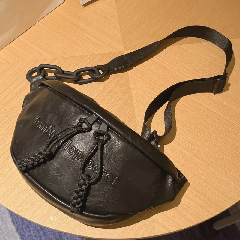 (letras Pretas) Bolsa De Cintura Elegante Em Couro Macio, Bolsa Transversal Feminina, Carteira Com Alça De Ombro De Alta Qualidade