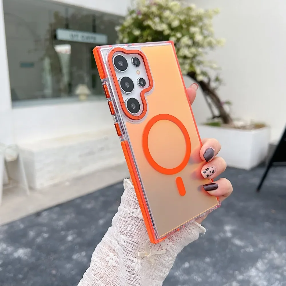 (samsung A16, Laranja) Capa Para Celular Samsung, Compatível Com Carregamento Sem Fio, Resistente Ao Desbotamento.