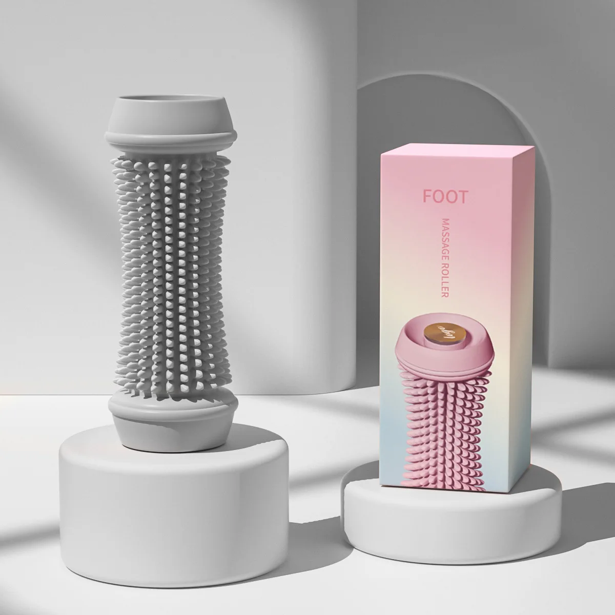 (cinza) Massageador De Pés Multifuncional Com Rolo Antiderrapante