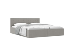 Cama Vidaxl Cinzeto Tecido (160x200 Cm)