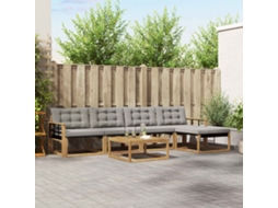Vidaxl Conjunto De Sofás Para Exterior 6 Pcs Branco E Cinzento-claro