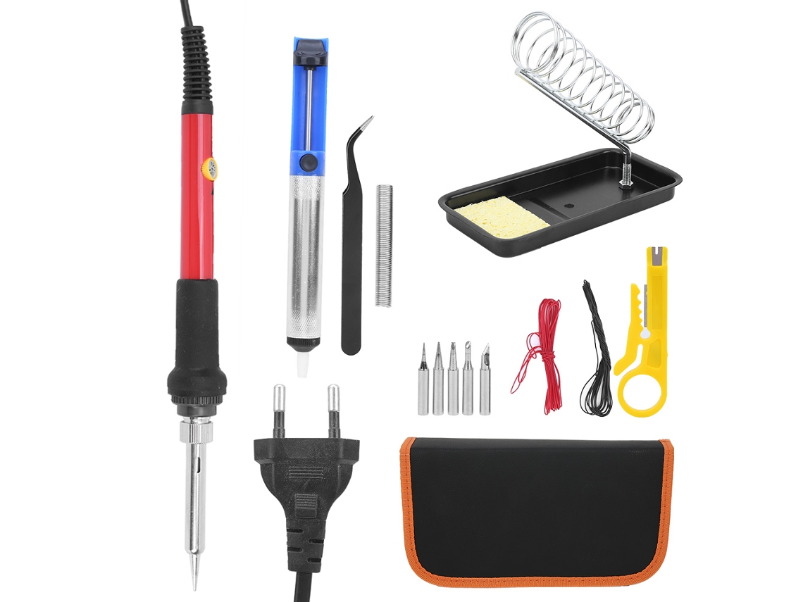 Conjunto De Soldadura Eléctrica De 15 Piezas, Ferro De Soldar Com Regulação De Temperatura 60w, Ferramentas De Soldadura Para Madeira, Plugue Eu 220v