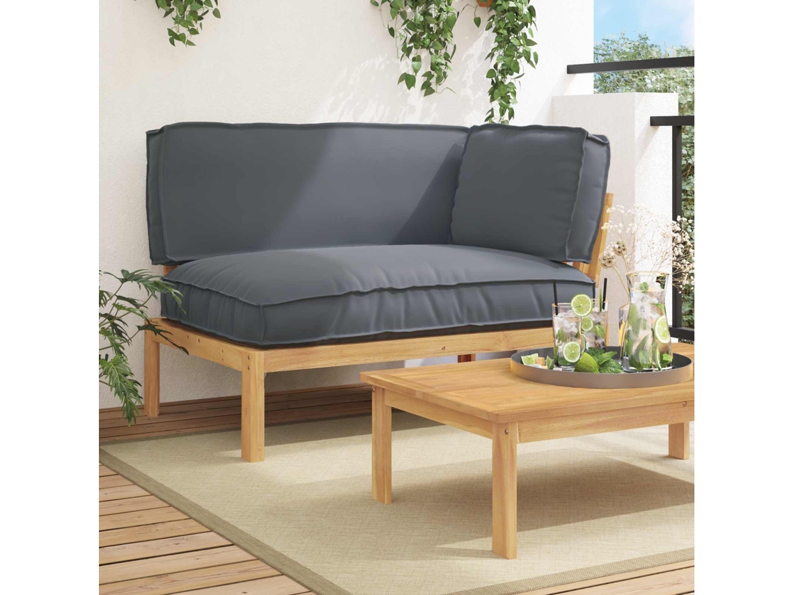 Vidaxl Conjunto De Sofás Com Almofada Liso Antracite 133 X 92 X 69 Cm