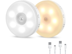 Luz Noturna Led Com Sensor De Movimento, Recarregável, Usb