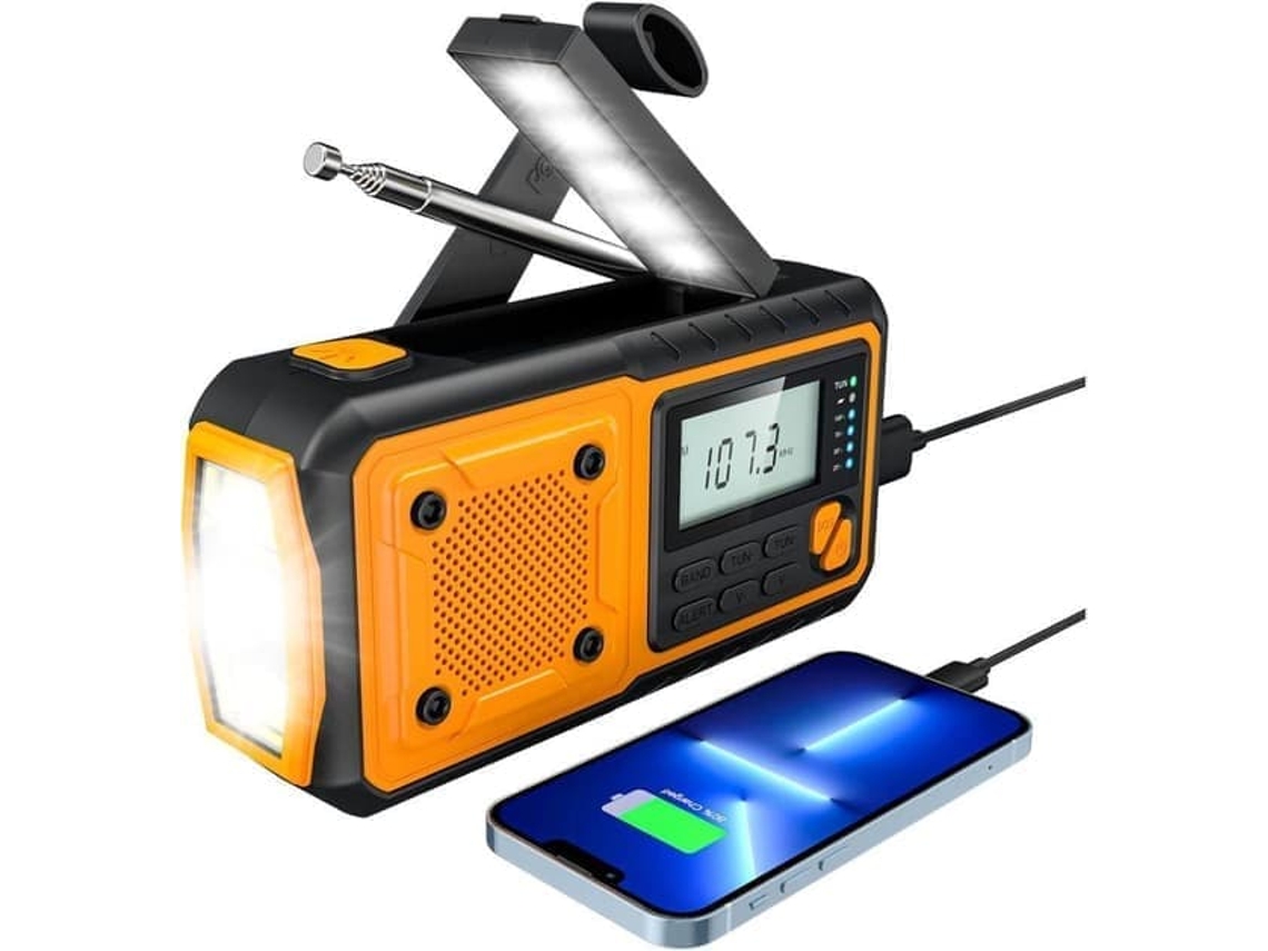 Rádio de Emergência com Células Solares, Am/fm/sw e Lanterna AQUAFORGE