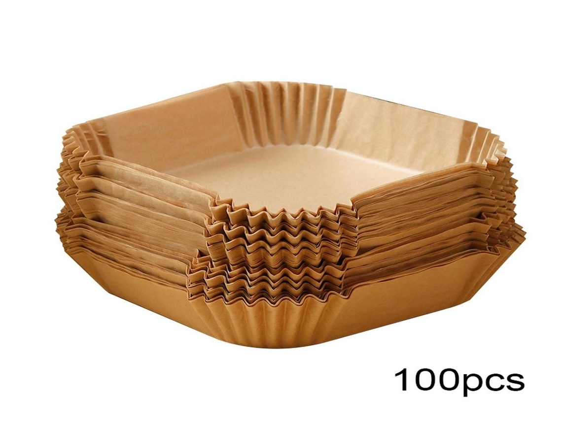 Papel Lurelia para Air Fryer, 100 Unidades, 16 Cm, Descartável, Natural