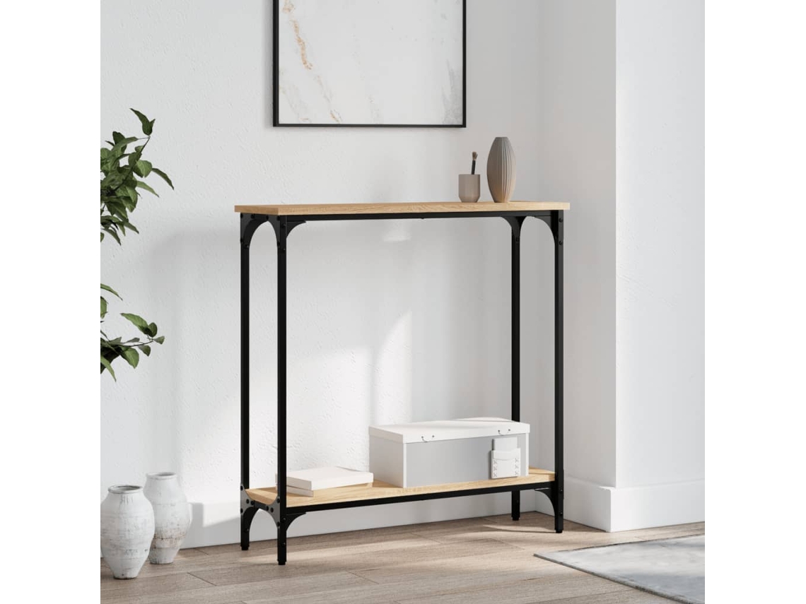 Vidaxl Mesa De Console Carvalho Sonoma 75x22,5x75 Cm Madeira Projetada