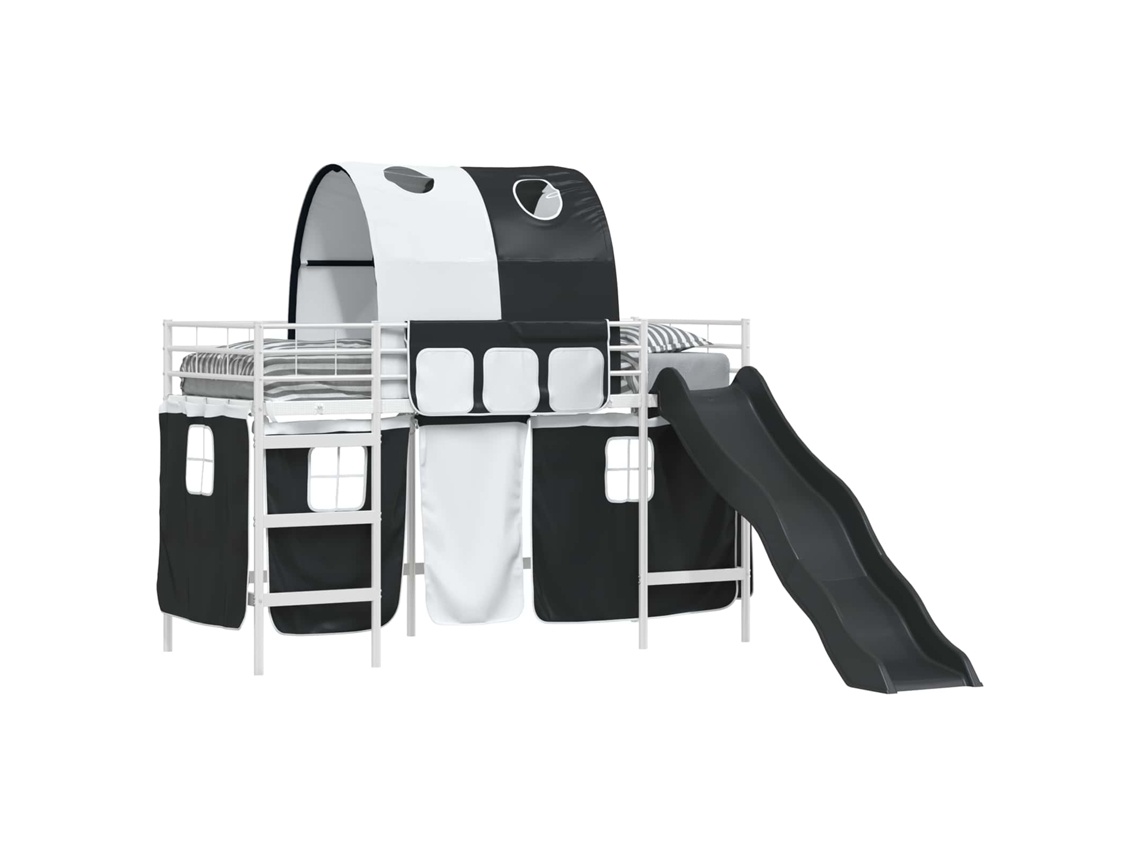 Cama Loft para Crianças Branco e Preto 90x190 cm Metal MAISON EXCLUSIVE