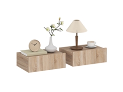 Conjunto de 2 Mesas de Cabeceira Flutuantes com 1 Gaveta (40x30x15 cm) VOLTEDGE