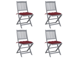 Folding Chair, Folding Chairs Vidaxl Vermelho Madeira De Acácia (n/a)