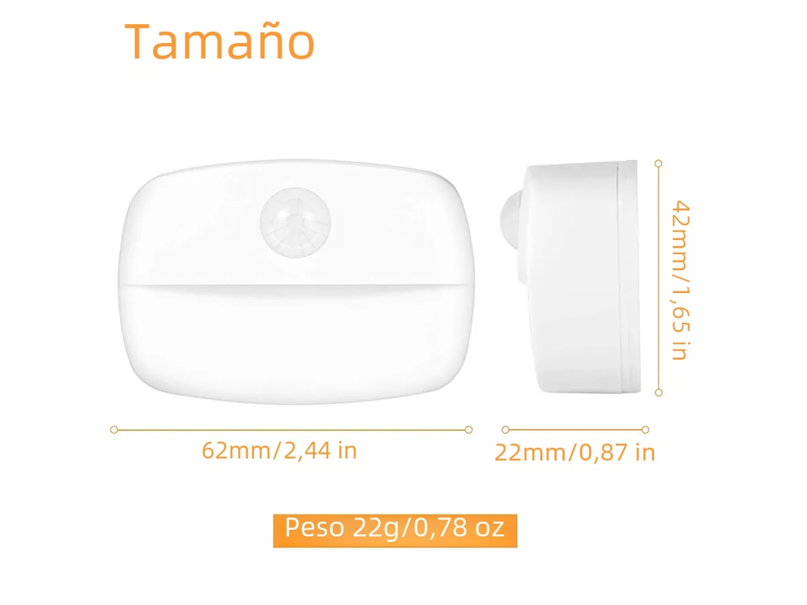 Sensor de Presença Pir MDUG (luminária Noturna Inteligente de Led com 3 Peças)