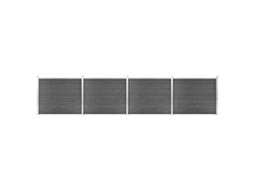 Vidaxl Conjunto Painel De Cerca 699x146 Cm Wpc Preto
