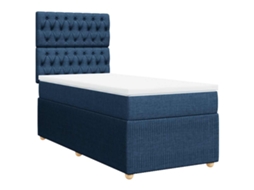Cama com Molas/colchão 100x200 Cm Tecido Azul MAISON EXCLUSIVE