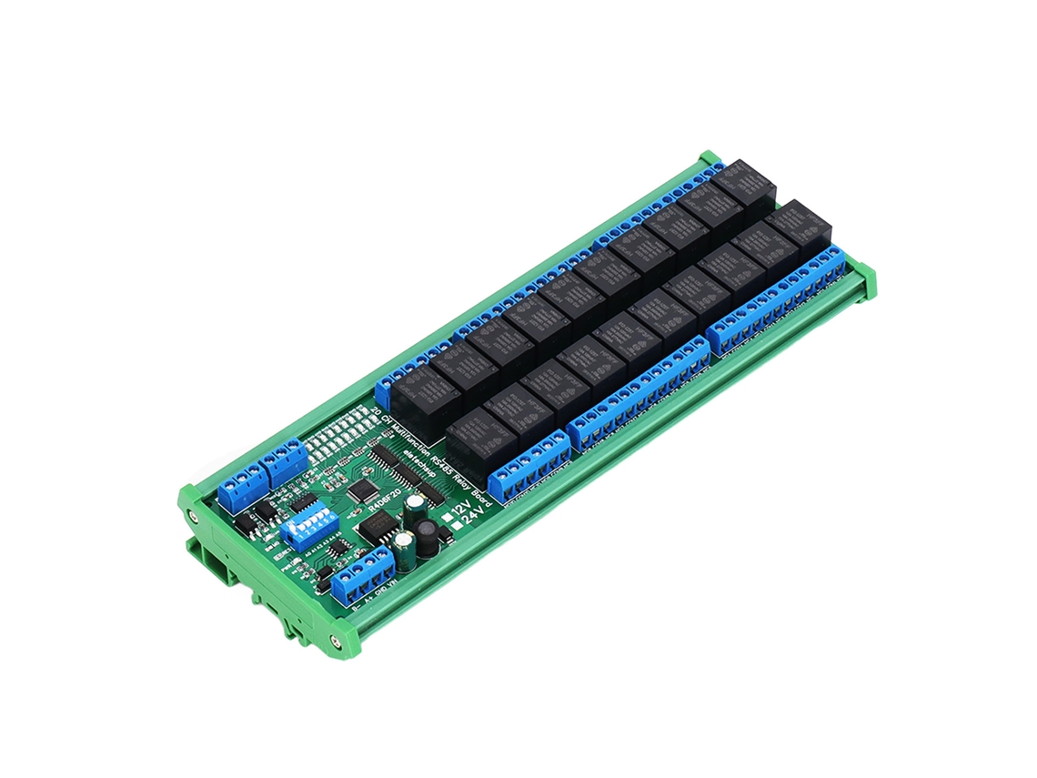 Placa De Controle De Relé 20 Canais Com Módulo De Expansão Rs485, Instalação Din Rail 24v