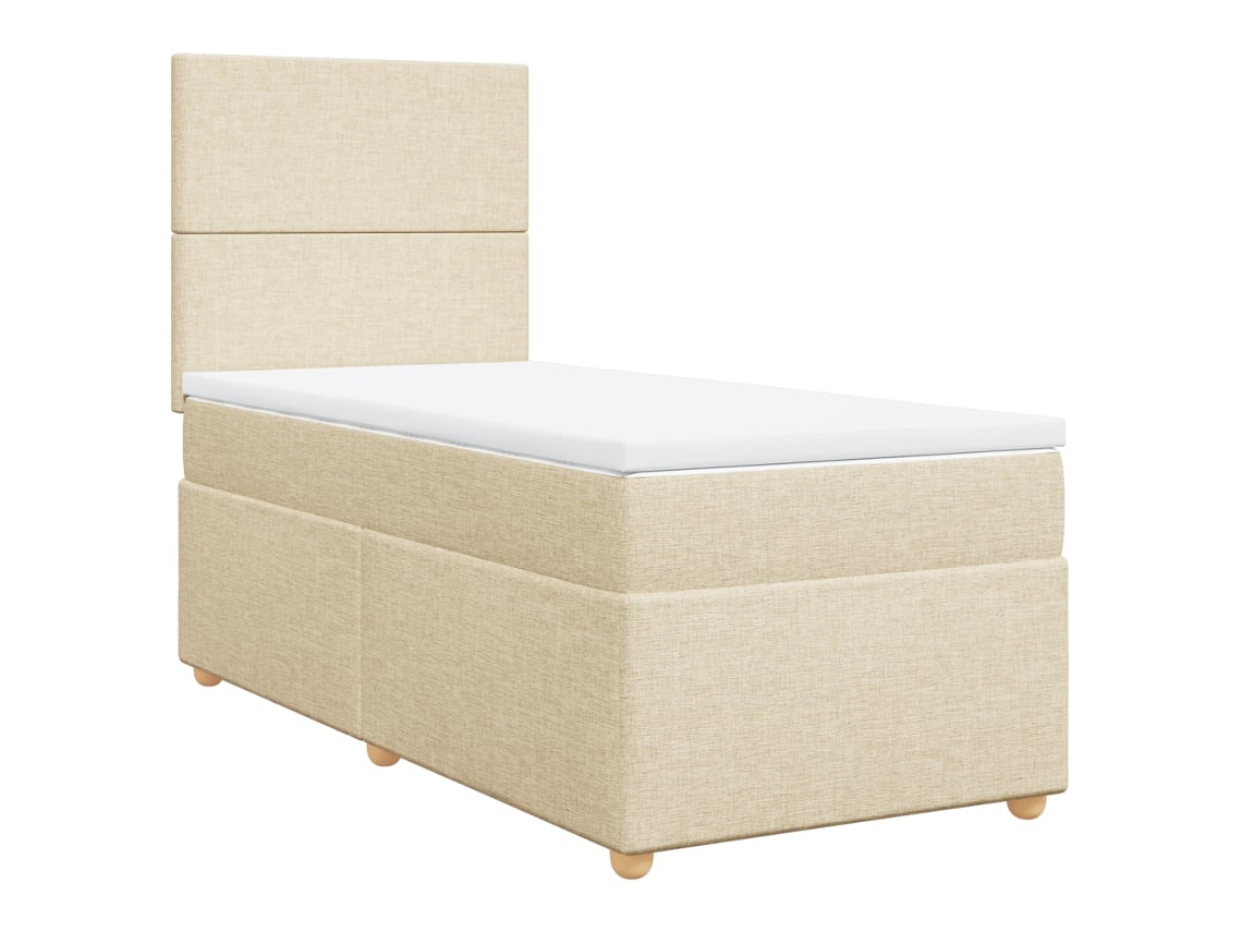 Cama com Molas/colchão 90x200 Cm Tecido Cor Crème MAISON EXCLUSIVE
