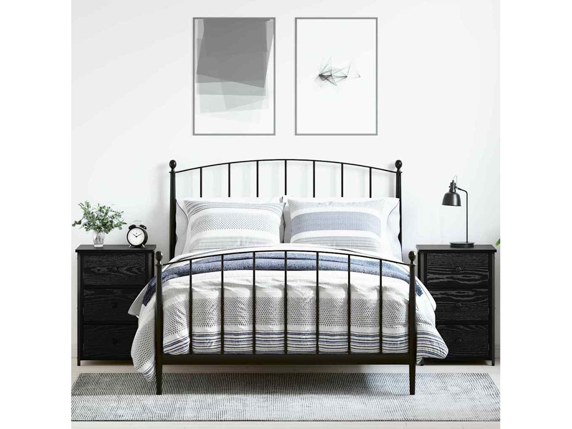 Vidaxl Armário de Cabeceira 2 Pcs Carvalho Preto 40 X 36 X 60 Cm