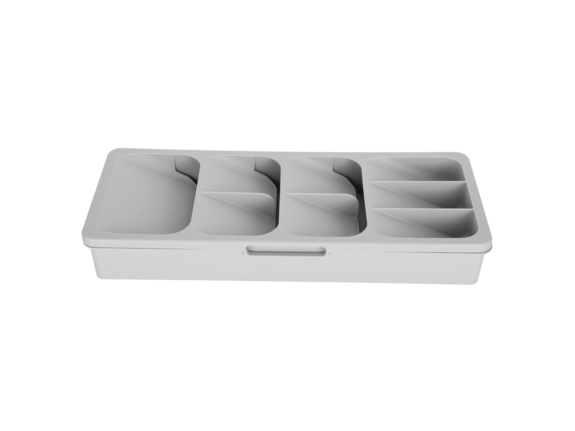 Organizador de Talheres Multicamadas com Compartimentos Independentes Armazenamento de Utensílios de Cozinha Cinza | S/MARCA