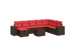 Garden Sofa Set, Garden Sofa Sets Vidaxl Marrom Rattan / Vime (n/a)