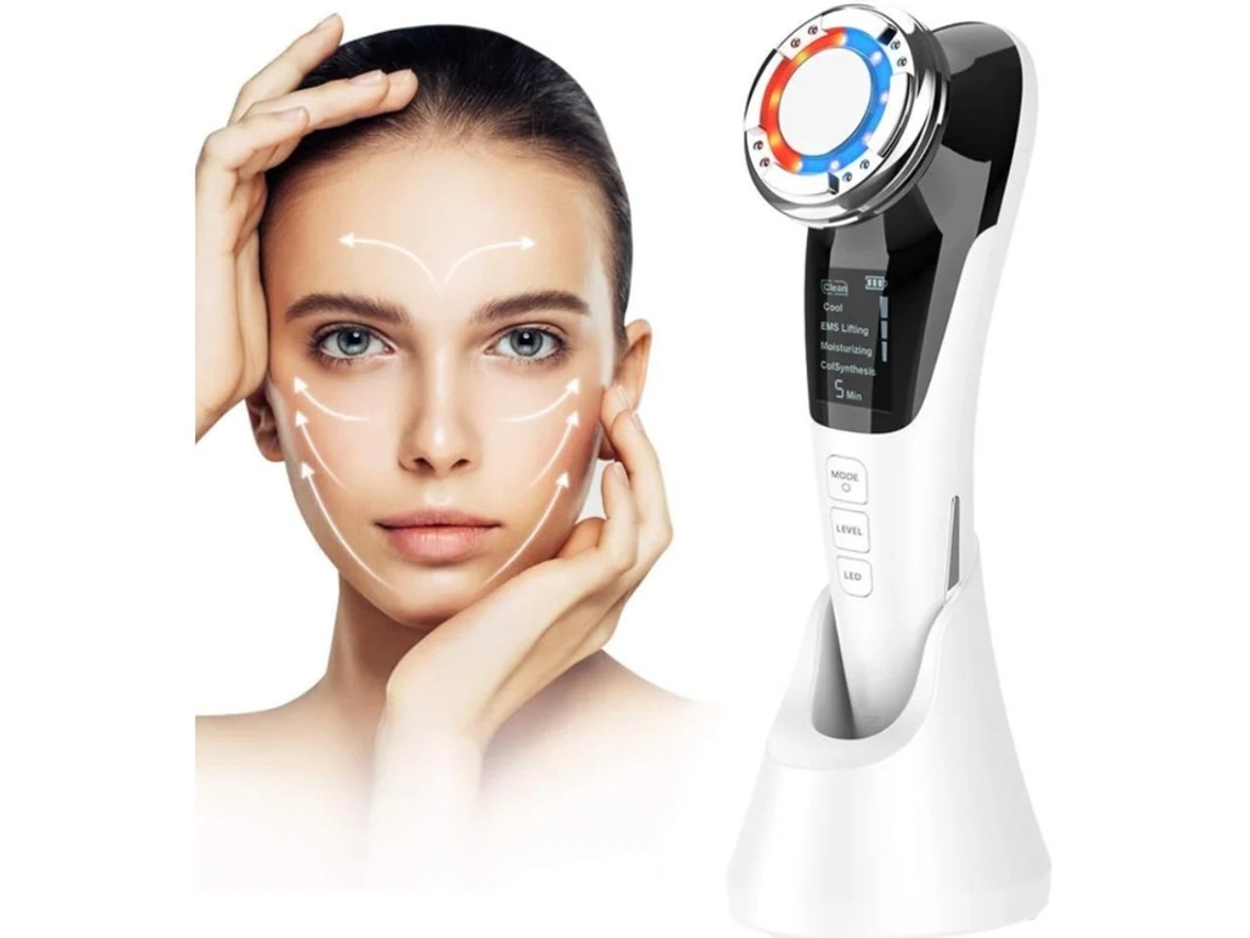 Instrumento De Beleza Instrumento Facial Antirrugas Facial Antienvelhecimento Multifuncional 5 Em 1 Com Função Quente E Fria Branco Bestvite