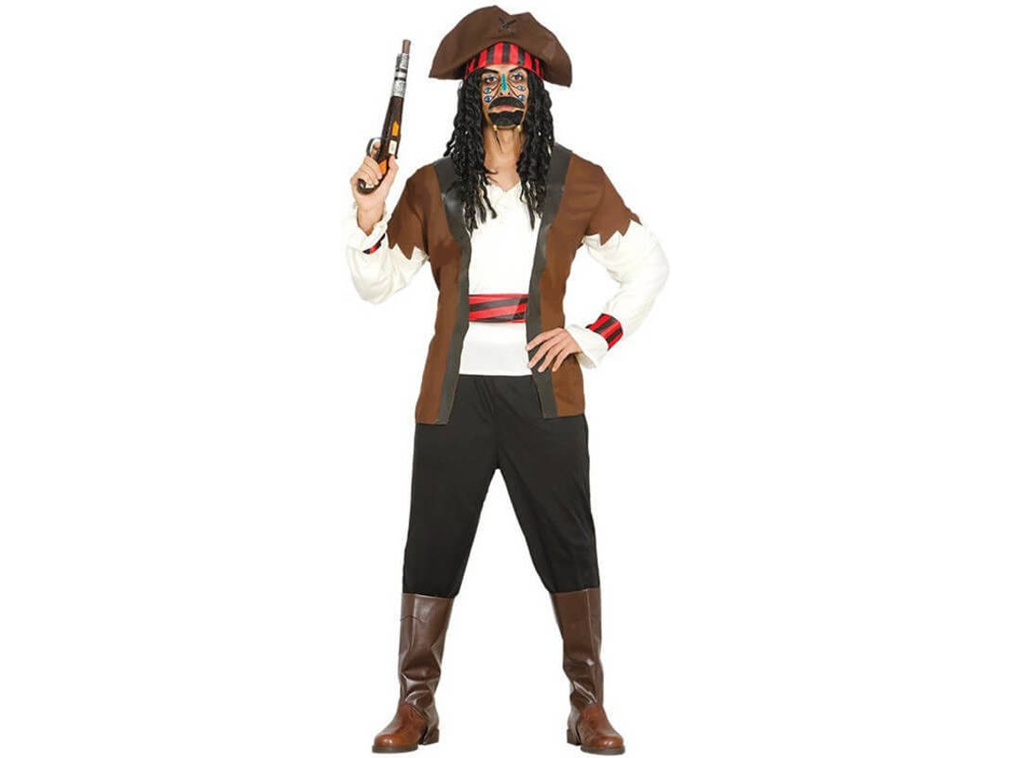 Fato de Homem DISFRAZZES Pirata Caribe (Tam: L)