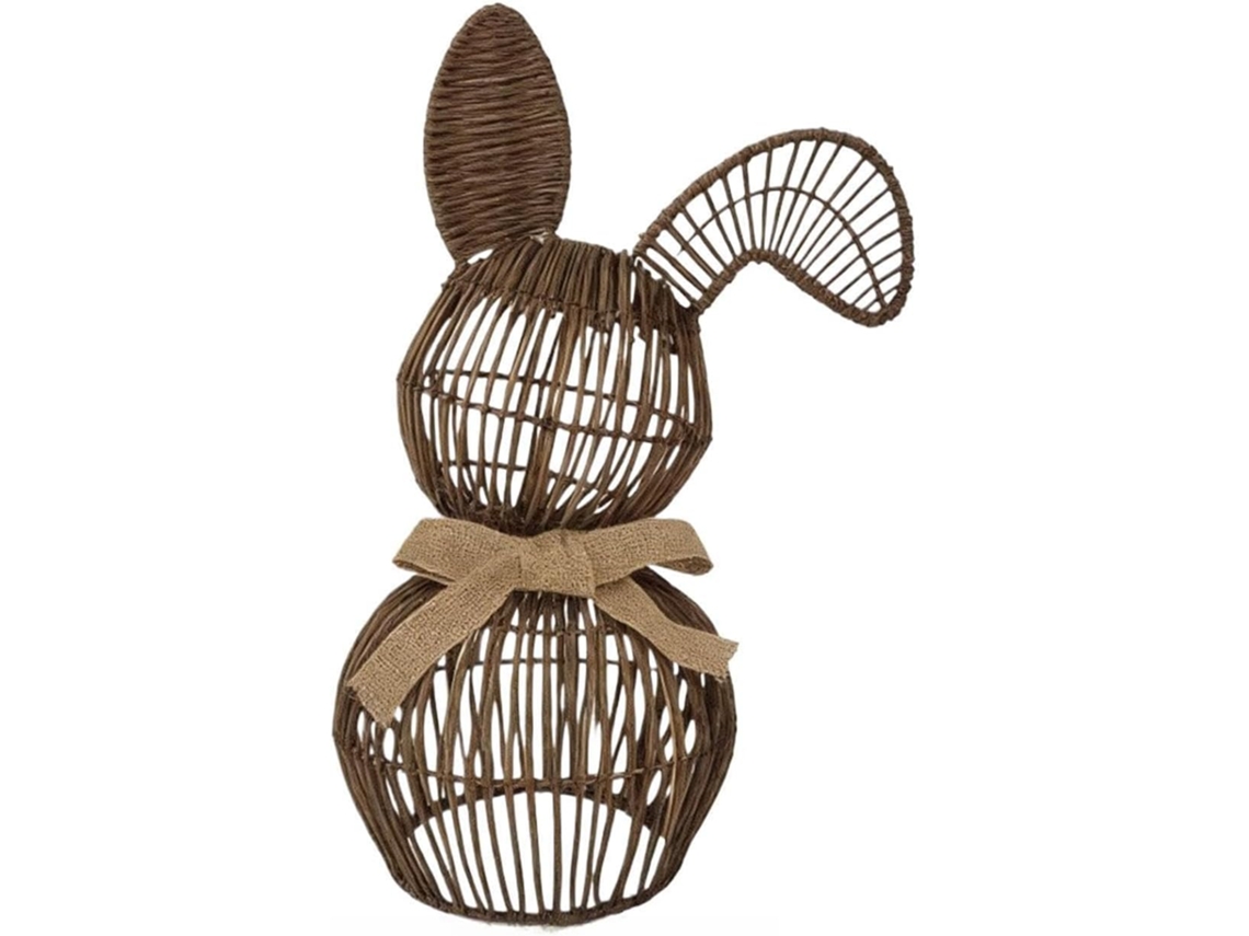Estatuetas Genéricas de Coelho da Páscoa: Rattan Artificial, Fazenda, Design, Decoração de Coelho da Páscoa, Decoração CHABERLU