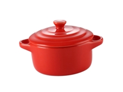 Tigela De Sopa De Cerâmica Vermelha Com Duas Alças E Tampa, Própria Para Forno E Micro-ondas, Resistente Ao Fogo.